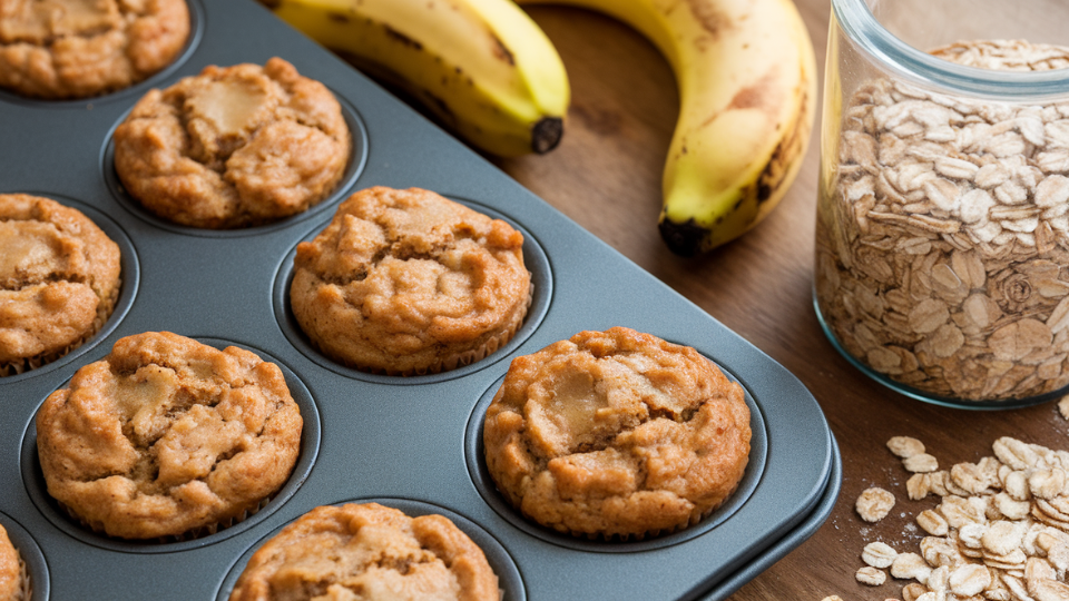 banana oat blender muffins