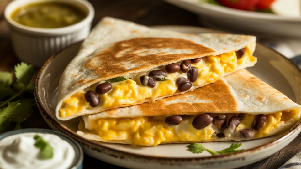 bean and cheese breakfast quesadilla