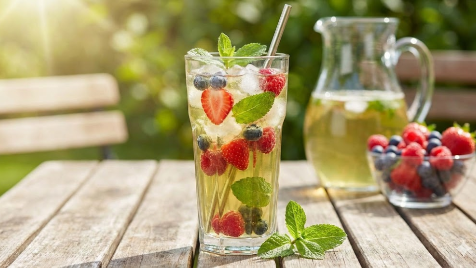 berry iced green tea