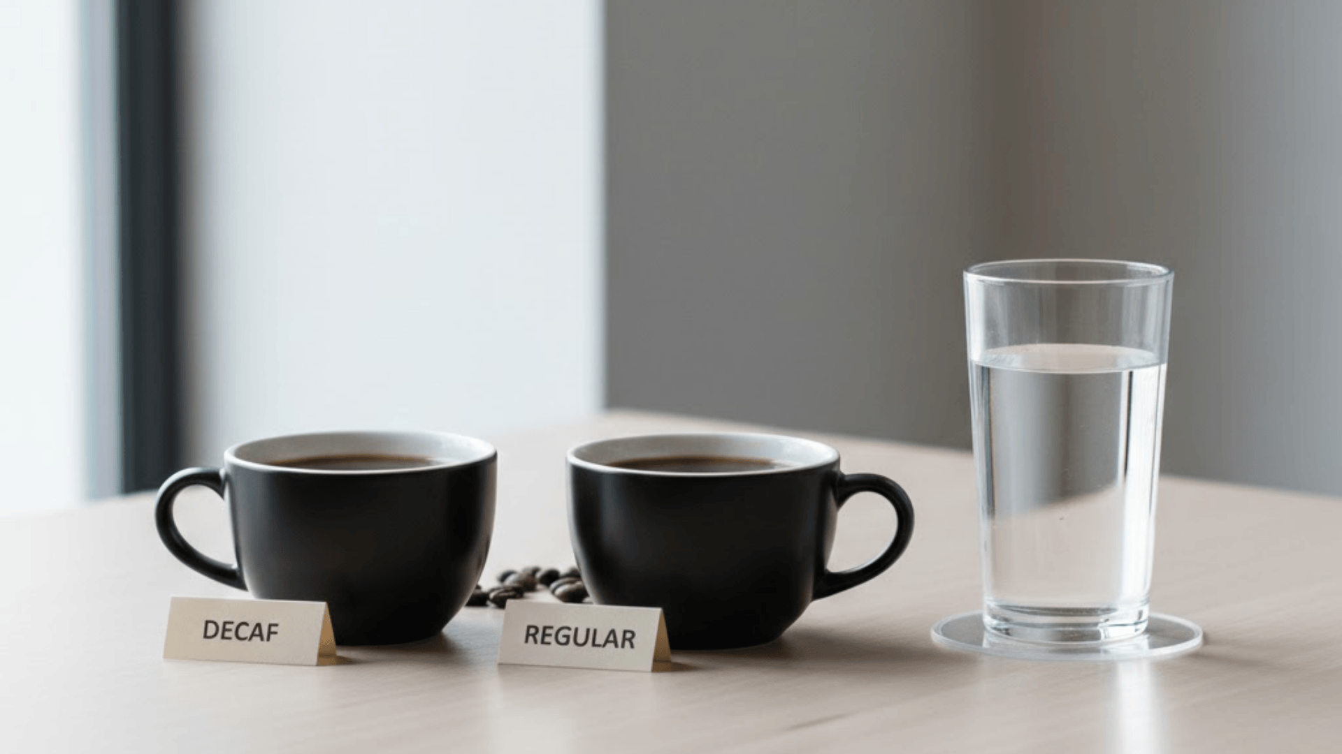decaf regular coffee and water comparison