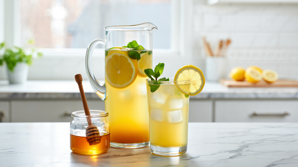 honey lemon iced green tea