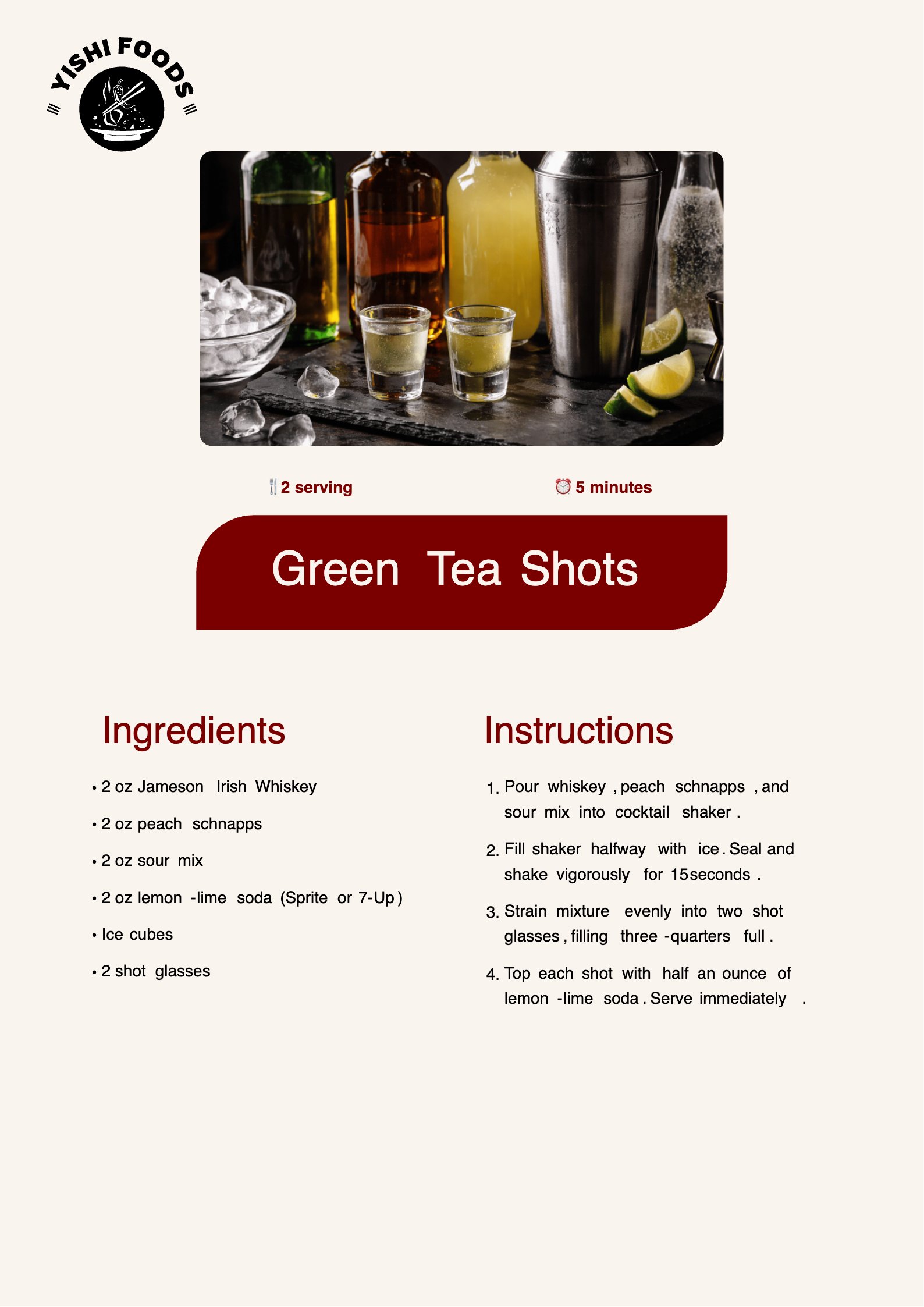 Easiest Green Tea Shot Recipe with Alcohol