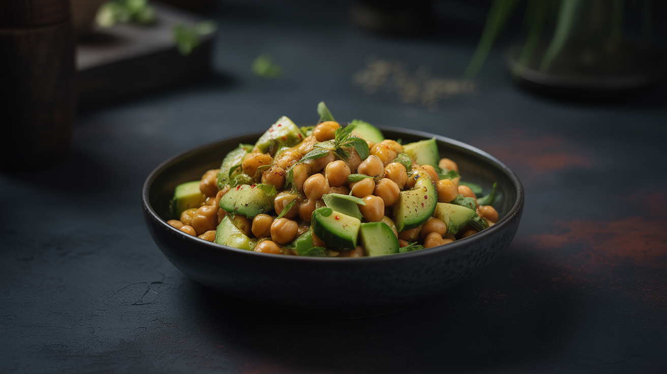 vegan & dairy free chickpea cucumber salad