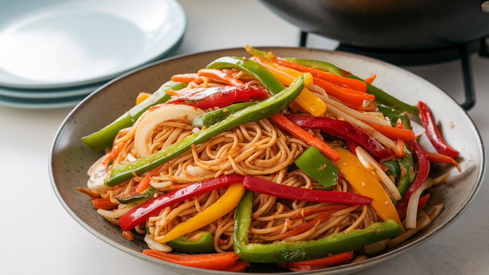 vegetable stir fry with noodles