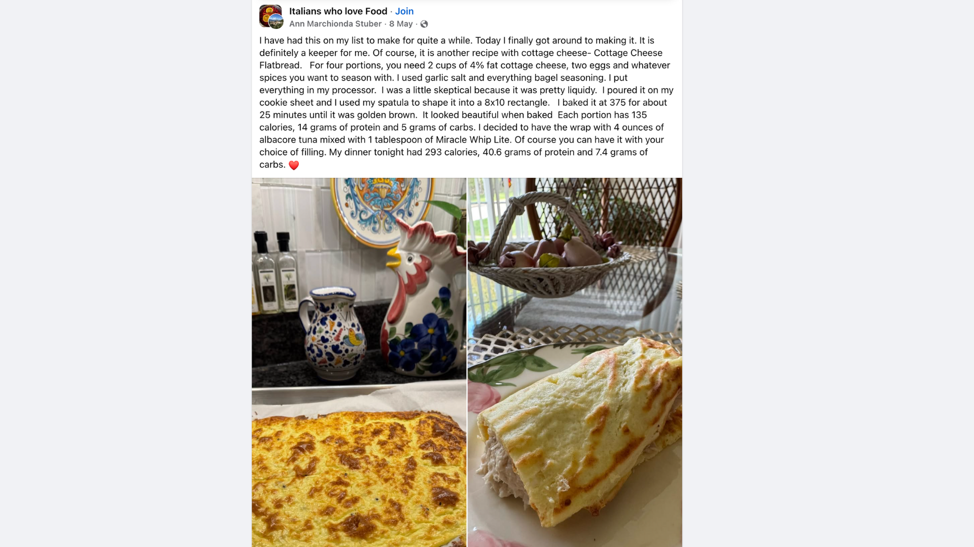 what people say about cottage cheese on facebook