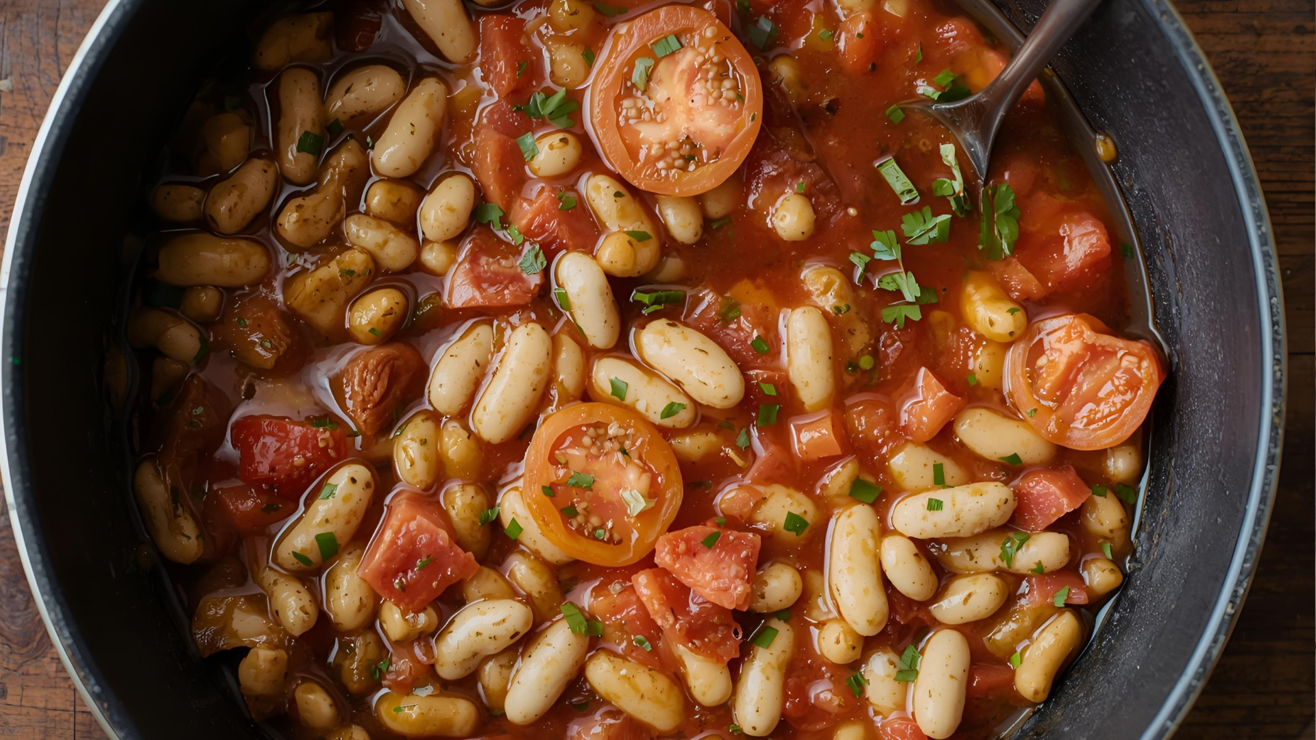 white beam tomato stew